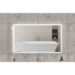 H&R Badmeubelen Mikado miroir – 120 x 70 cm – LED indirecte tout autour – chauffage de miroir – Argent SW997263