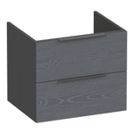 BRAUER Elevate meuble sous lavabo 60 sans poignées à poser 2 tiroirs softclose et 1 découpe pour le siphon - Gris bois SW1200157