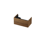 INK P2O Meuble sous-lavabo - 80x45x37.6cm - 1 tiroir - push 2 open - façade plane - chêne Chêne massif chocolate SW439374