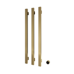 Hotbath &MORE Handdoekradiator - 57x115cm - vierkant - 3 stangen - verticaal - met schakelaar - PVD - geborsteld messing (goud) SW1245839