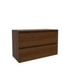 Saniclass Holz Atelier Badkamermeubelset - 100x45x60cm - 2 lades - topblad - Walnut pure SW1436739