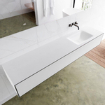 Mondiaz Lagom Meuble avec 2 tiroirs 200x30x45cm vasque Cloud droite sans trous de robinet Solid Surface Urban SW409252