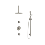 Hotbath Buddy IBS Regendoucheset - 30cm plafondarm - 30cm ronde hoofddouche - 3 standen handdouche - glijstang - geborsteld nikkel SW298874