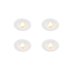 QAZQA Ulo Inbouwspot - set van 4 - 8.2x8.2cm - incl. LED - 3 staps dimbaar - IP65 - rond - mat wit SW1210161