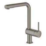 GROHE Minta Keukenkraan - hoog - uittrekbare l uitloop - 2 straalsoorten - hard graphite geborsteld SW354657