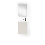 Adema Chaci Ensemble meuble lave-main - 40x55 cm - meuble bas - plan vasque - miroir - finition coton SW1130176