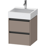 Duravit ketho meuble à 2 vasques avec 2 tiroirs 48.4x46x54.9cm avec poignées anthracite basalte mate SW772199