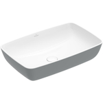 Villeroy & Boch Artis opzetwastafel rechthoekig - 58x38x12.5cm - zonder kraangat - zonder overloop - French Linen (glans grijs) SW68846