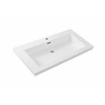 Wiesbaden Vision lavabo simple avec 1 trou de robinet 80x46x5,5 cm marbre synthétique brillant blanc SW95820