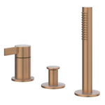 IVY Pact Combinaison pour bord de baignoire - 3 voies - mitigeur - douchette extractible - sans bec - cuivre brossé mat PVD SW1031224