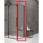 Van Rijn Products ST06 Paroi fixe - 70x200cm - Verre clair - épaisseur 8mm - pour cabine d'angle - profil mural - Noir SW956310