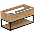 Thebalux Type meuble bas 100x45x50cm poignée rapportée laiton 1 tiroir softclose poignées standard MDF/panneau de particules/métal blanc haute brillance SW769253