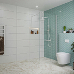 Fortifura Galeria Douche à l'italienne - 90x200cm - verre clair - Blanc mat SW917245