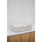 Riho marmic lavabo rectangle 50x39x13cm céramique rectangle marbre blanc mat SW760807
