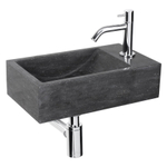 Differnz furan ensemble de lave-mains mélangeur incurvé chro avec 40 x 23 x 11 cm calcaire SW705362