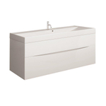 Crosswater Glide II Badmeubelset - 100x45x52cm - 2 lades - greeploos - wastafel ice white - 1 kraangat - glans wit (grijs) SW876800