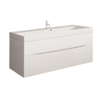 Crosswater Glide II Ensemble de meuble - 100x45x52cm - 2 tiroirs - sans poignées - Blanc brillant - lavabo Ice White - 1 trou de robinet SW876800
