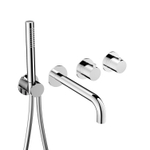 Hotbath Ace Partie apparente - pour mitigeur thermostatique encastré - 2 voies - inverseur d'arrêt - bec - douchette à main - flexible de douche - Chromé SW1117688