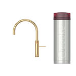 Quooker Fusion Round kokendwaterkraan - draaibare uitloop - PRO3 reservoir - Warm / kokend water - Verguld Glans (Goud) SW299638