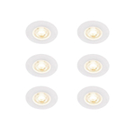 QAZQA Ulo Inbouwspot - set van 6 - 8.2x8.2cm - incl. LED - 3 staps dimbaar - IP65 - rond - mat wit SW1210162