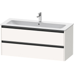 Duravit Ketho.2 Wastafelonderbouwkast - met 2 laden - voor enkele wastafel - 121x48x55cm - met grepen antraciet - wit supermat SW772744