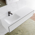 Mondiaz Lagom Meuble avec 1 tiroir 130x30x45cm vasque Cloud gauche 1 trou de robinet Solid Surface Urban SW409232