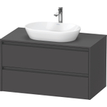 Duravit ketho 2 meuble sous lavabo avec plaque de console et 2 tiroirs 100x55x56.8cm avec poignées anthracite graphite mat SW772978