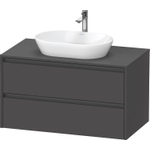 Duravit Ketho.2 Wastafelonderbouwkast - inclusief consoleplaat - met 2 laden - 100x55x56.8cm - met handgrepen antraciet - grafiet mat SW772978