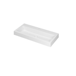 Ink Momento wastafel - 100x45x9cm - enkele wasbak - 1 kraangat - polystone - mat wit SW68654
