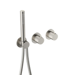 Hotbath Ace Partie apparente - pour mitigeur thermostatique encastré - 2 voies - inverseur - douchette à main - flexible de douche - Nickel brossé SW1119245