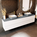 Mondiaz TOP 30 Plan sous vasque - 210x30x0.9cm - compatible comme plan de meuble - solid surface - Plata SW1018956