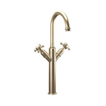 Robinet lavabo Crosswater Belgravia - haut - sans bonde - bec 16,8 cm - poignée croix - laiton brossé SW1176914