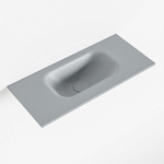 Mondiaz EDEN Fontaine - 50x23x0.9cm - lavabo au milieu - sans trous de robinet - pour meuble de toilettes - Solid surface - Plata SW1025732