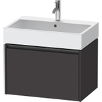 Duravit Ketho.2 Wastafelonderbouwkast - met 1 lade - 68.4x46x44cm - met greep antraciet - grafiet supermat SW772342