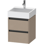 Duravit Ketho 2 meuble sous-lavabo - 2 tiroirs - 48.4x46x54.9cm - poignées anthracite - Lin mat SW773088