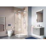 Crosswater Clear 6 kwartronde douchecabine met 1 schuifdeur 120x80x195cm 6mm helder veiligheidsglas zilver SW487127