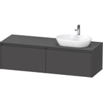 Duravit ketho 2 meuble sous lavabo avec plaque console avec 2 tiroirs pour lavabo à droite 160x55x45.9cm avec poignées anthracite graphite mat SW772981