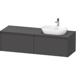 Duravit Ketho.2 Wastafelonderbouwkast - inclusief consoleplaat - met 2 laden - voor waskom rechts - 160x55x45.9cm - met handgrepen antraciet - grafiet mat SW772981