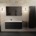 Mondiaz AIVY Ensemble de meuble - 120x45x50cm - 1 trou de robinet - 1 vasque talc Solid surface - Gauche - 2 tiroirs - sans miroir - MDF Urban SW892328