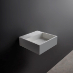 Ideavit Solidcube Lavabo WC 30x30x10cm carré sans trou pour robinetterie 1 vasque Solid surface blanc SW85922