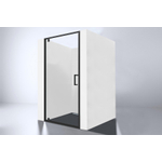 Best Design Baron Porte de douche pour niche 100x200cm verre de sécurité 8mm aluminium noir SW533159