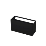 INK P2o Meuble sous-lavabo - 120x45x65cm - 2 tiroirs - push to open - avec façades rapportées droites - laque MDF - noir mat SW207460