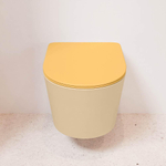 Mondiaz LAVIE WC suspendu – sans bride – 36 x 53 cm – avec abattant softclose – Sand (beige), abattant Ocher (jaune) SW1208682