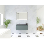 HR Matrix ensemble de meubles de salle de bain 3d 100cm 1 tiroir sans poignée avec bandeau couleur pétrole mat avec lavabo djazz 2 robinets blanc SW857063