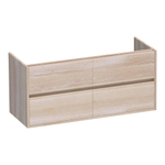 BRAUER Adore meuble sous-lavabo - 120x46x55cm - 4 tiroirs softclose - sans poignées - 2 découpes pour siphon - chêne massif - chêne à lamelles blanc SW223405