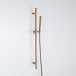 Fortifura Calvi Robinet de baignoire - avec ensemble de douche - douchette à main - flexible de douche en métal - cuivre brossé PVD SW1243263