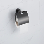 Fortifura Calvi toiletrolhouder - met klep - PVD - geborsteld gunmetal (antraciet) SW1183147