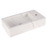 Differnz Hura Lavabo pour WC - 40x22x9cm - pierre marbrière - blanc SW1236902
