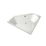 Xenz Cyprus Baignoire d'angle - 145x145x53 - bonde au milieu - acrylique - blanc mat SW103535