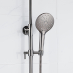 Fortifura Calvi Colonne de douche thermostatique - pomme de douche 25cm - flexible en métal - douchette ronde - gunmetal PVD SW1204407